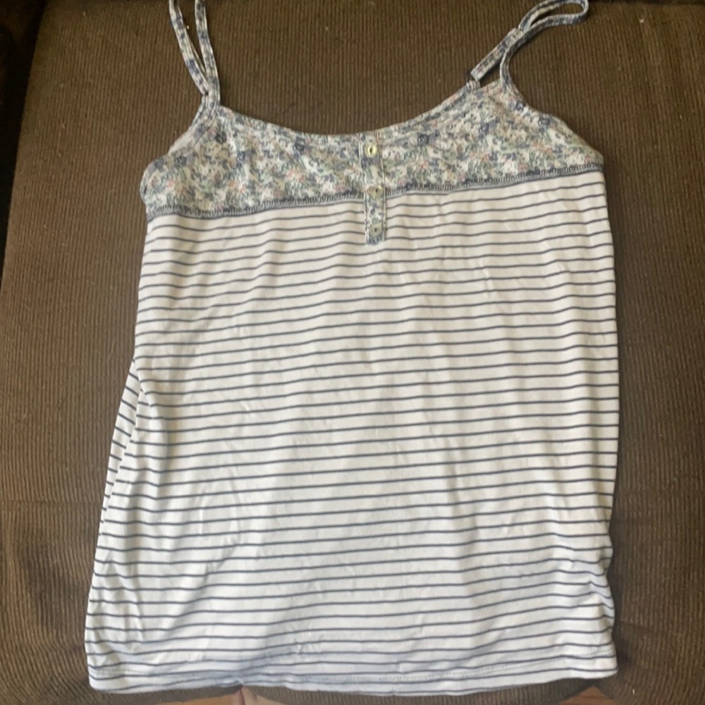 Floral and striped tank top